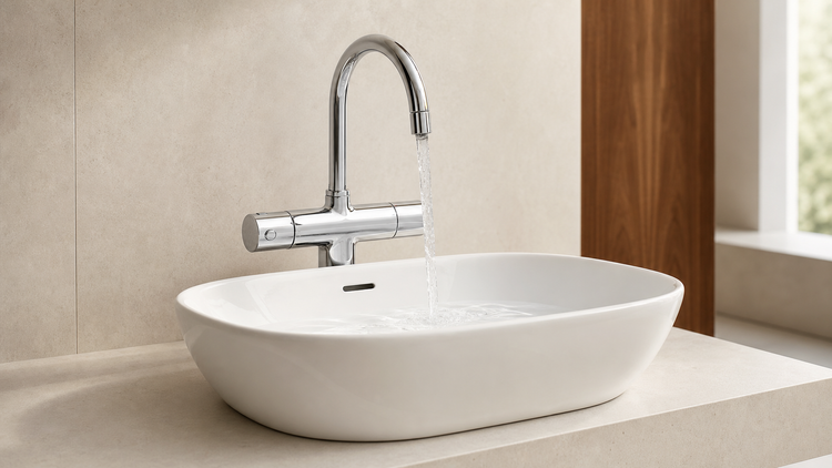 Su sıcaklığını dengede tutarak güvenli ve konforlu kullanım sağlayan termostatik lavabo bataryalarını keşfedin.