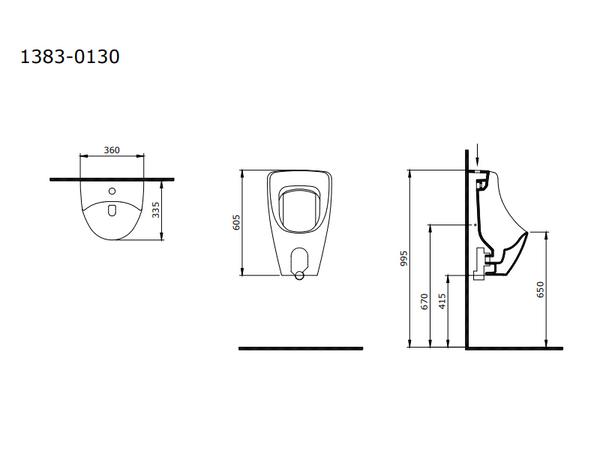 Bocchi Taormina Arch Pisuvar Üstten Su Girişli Mat Gri