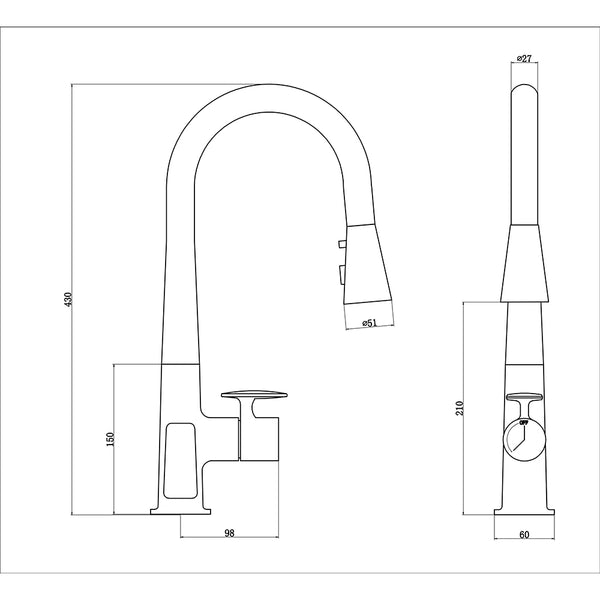 fleko-ligth-siyah-spiralli-mutfak-eviye-bataryasi