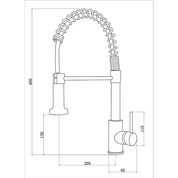 fleko-spring-siyah-spiralli-mutfak-eviye-bataryasi