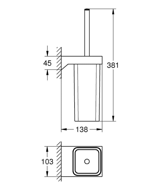 Grohe Selection Cube Tuvalet Fırçalığı, Krom
