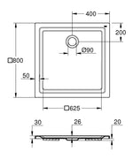 Grohe Akrilik Monoblok Duş Teknesi 80x80 cm