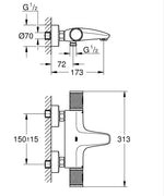 Grohe Grohtherm 1000 Performance Termostatik Banyo Bataryası