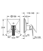 Grohe Allure Brilliant Private Collection Ankastre Banyo Duş Bataryası, Krom