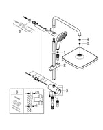 Grohe Tempesta System 250 Cube Kare Duş Başlıklı Duvara Monte Duş Sistemi