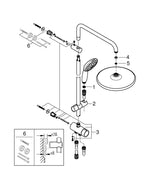 Grohe Tempesta System 250 Duvara Monte Duş Sistemi, Yön Değiştiricili, Krom-Beyaz