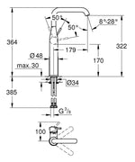 Grohe Essence XL Çanak Lavabo Bataryası, Hayalet Siyah