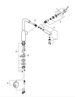 Grohe Essence Spiralli Eviye Bataryası, L Başlıklı, Paslanmaz Çelik