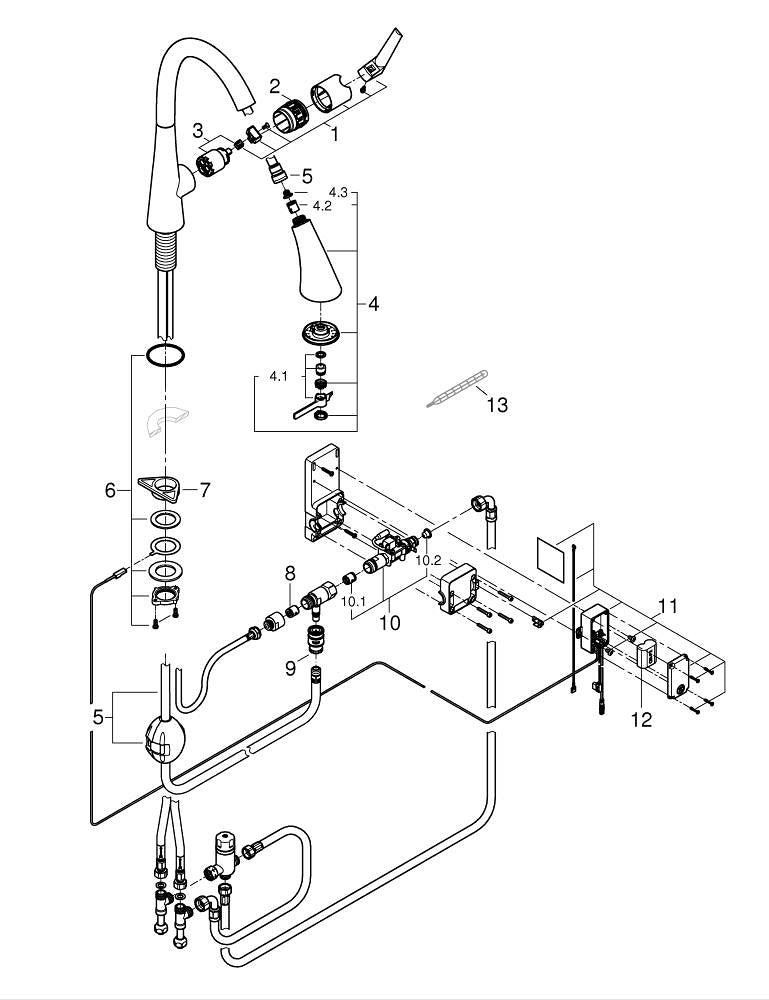 Grohe Zedra Touch Elektronik Spiralli Eviye Bataryası, Paslanmaz Çelik