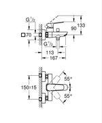 Grohe Cubeo Banyo Bataryası, Mat Siyah