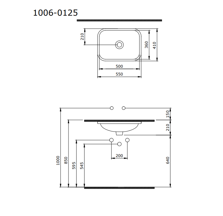 Bocchi Scala 55 cm Tezgahaltı Lavabo Mat Antrasit