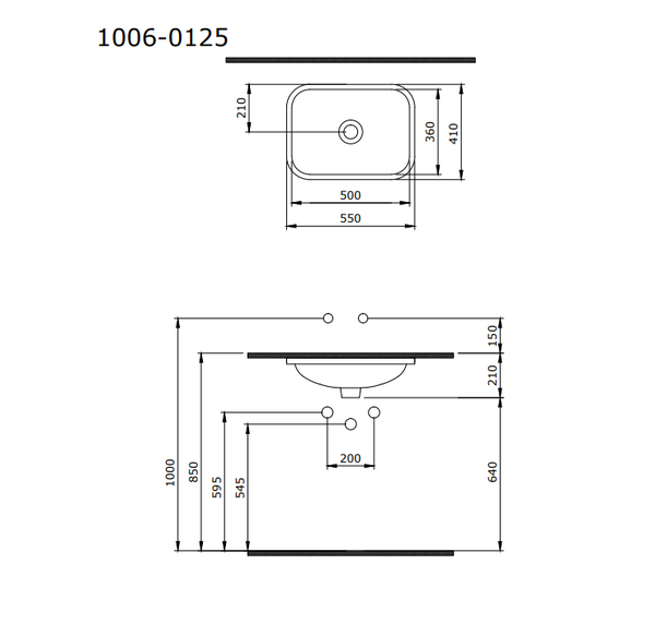 Bocchi Scala 55 cm Tezgah Altı Lavabo Parlak Beyaz