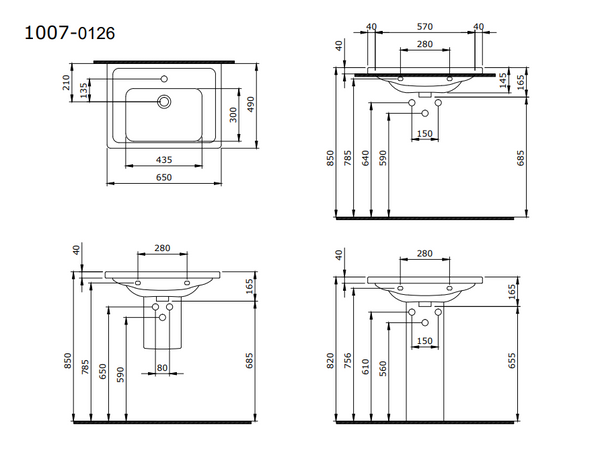 Bocchi Taormina Pro Etajerli Lavabo 66 cm