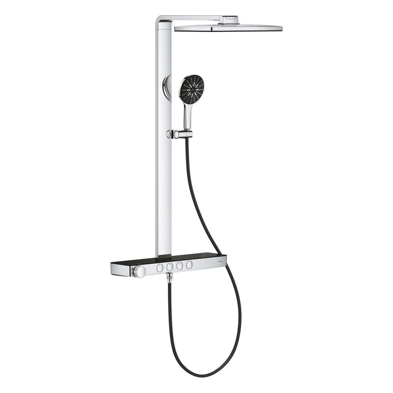 Grohe Rainshower Aqua Pure SmartControl Duş Sistemi, Duvara Monte, Termostatik Bataryalı Duş Kolonu, Siyah-Krom