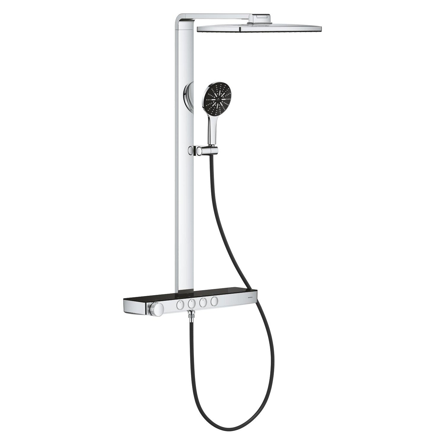 Grohe Rainshower Aqua Pure SmartControl Duş Sistemi, Duvara Monte, Termostatik Bataryalı Duş Kolonu, Siyah-Krom - alternatif görünüm - GROHE 100961KI00