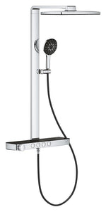Grohe Rainshower Aqua Pure SmartControl Duş Sistemi, Duvara Monte, Termostatik Bataryalı Duş Kolonu, Siyah-Krom - GROHE 100961KI00