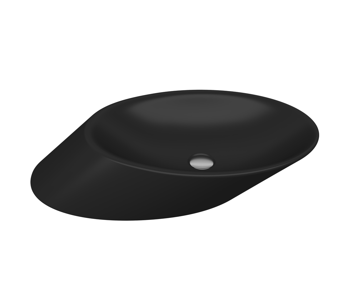 1013-004-0125 Bocchi Vessel Yatay Çanak Lavabo 72 cm Mat Siyah