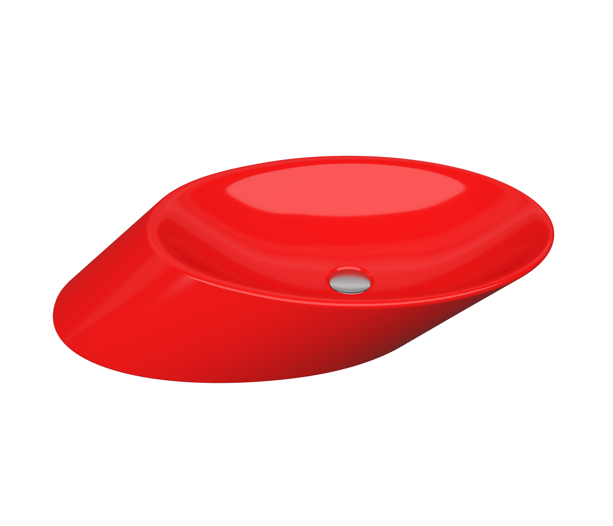 1013-019-0125 Bocchi Vessel Yatay Çanak Lavabo 72 cm Parlak Kırmızı