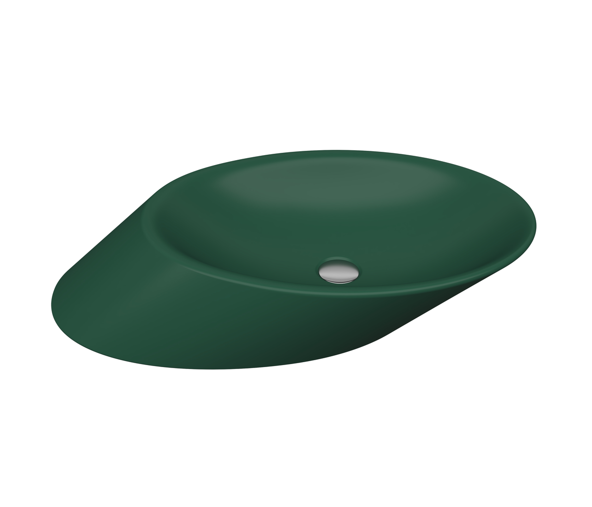 1013-027-0125 Bocchi Vessel Yatay Çanak Lavabo 72 cm Mat Yeşil
