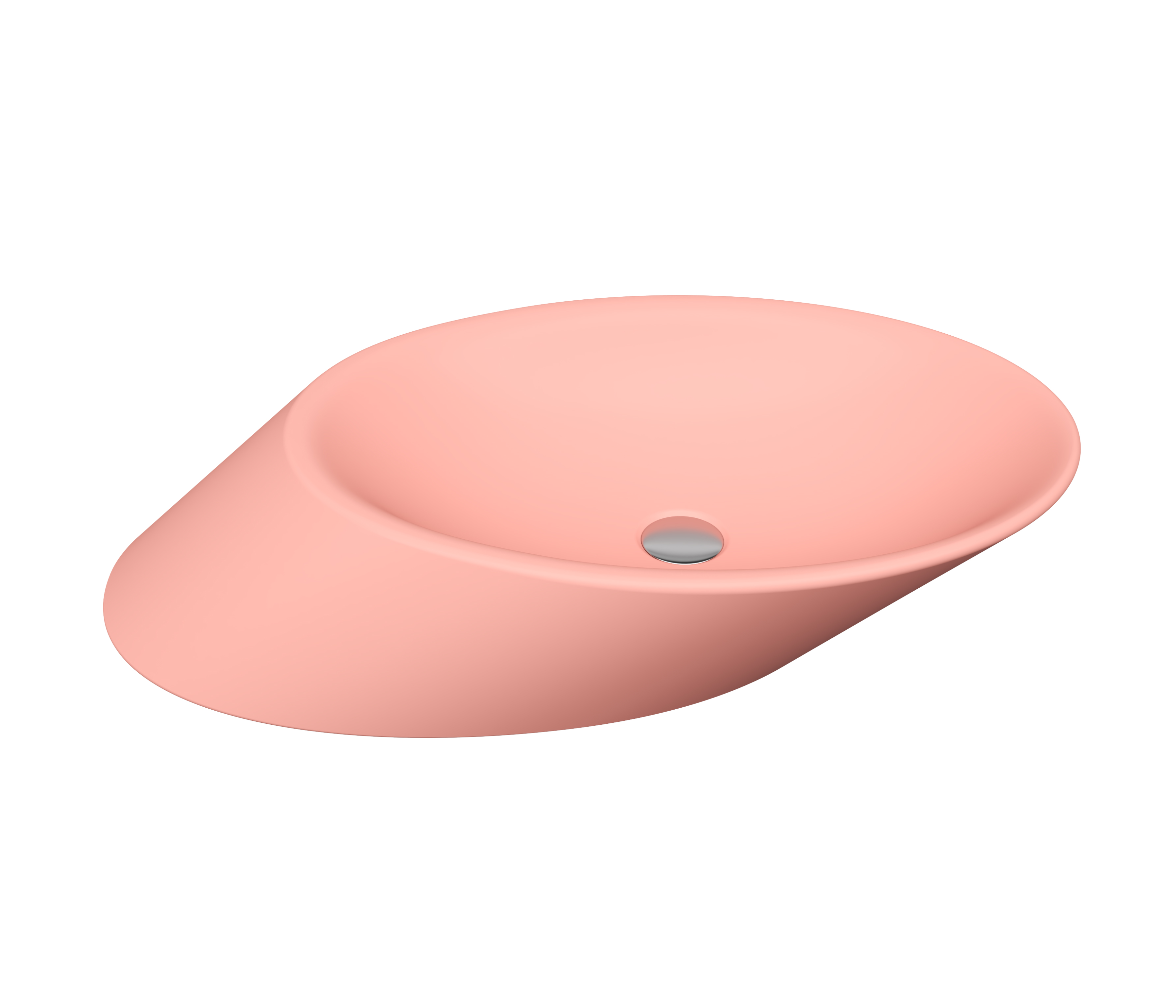 1013-032-0125 Bocchi Vessel Yatay Çanak Lavabo 72 cm Mat Somon