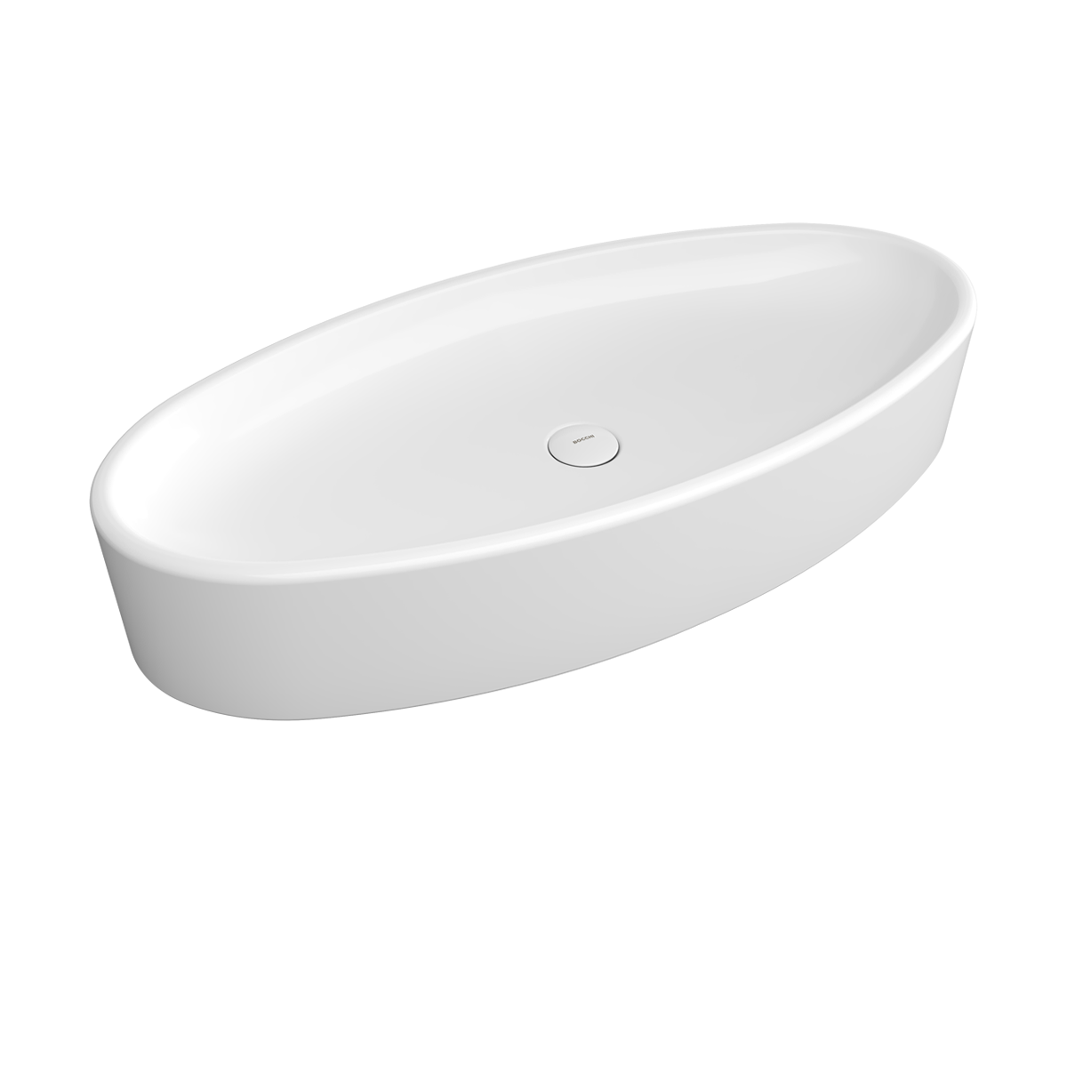 1014-001-0125 Bocchi Vessel Elips Çanak Lavabo 85 cm Parlak Beyaz