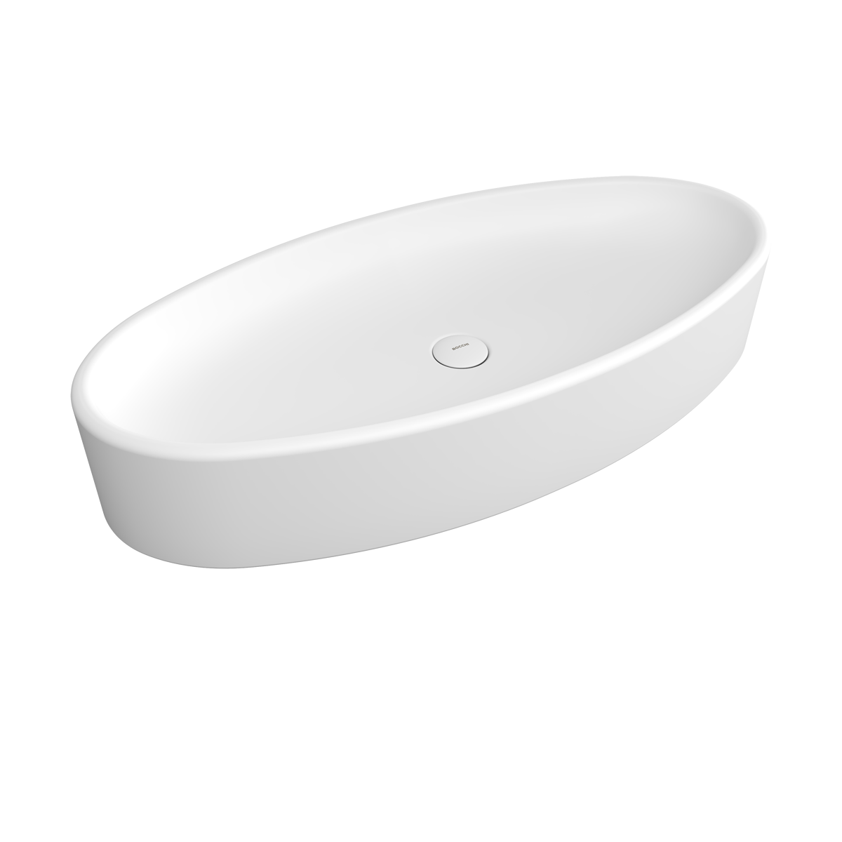 1014-002-0125 Bocchi Vessel Elips Çanak Lavabo 85 cm Mat Beyaz