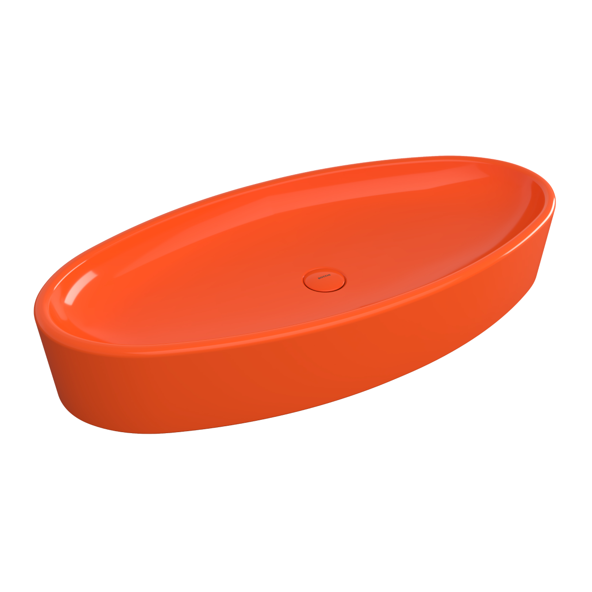 1014-012-0125 Bocchi Vessel Elips Çanak Lavabo 85 cm Parlak Turuncu