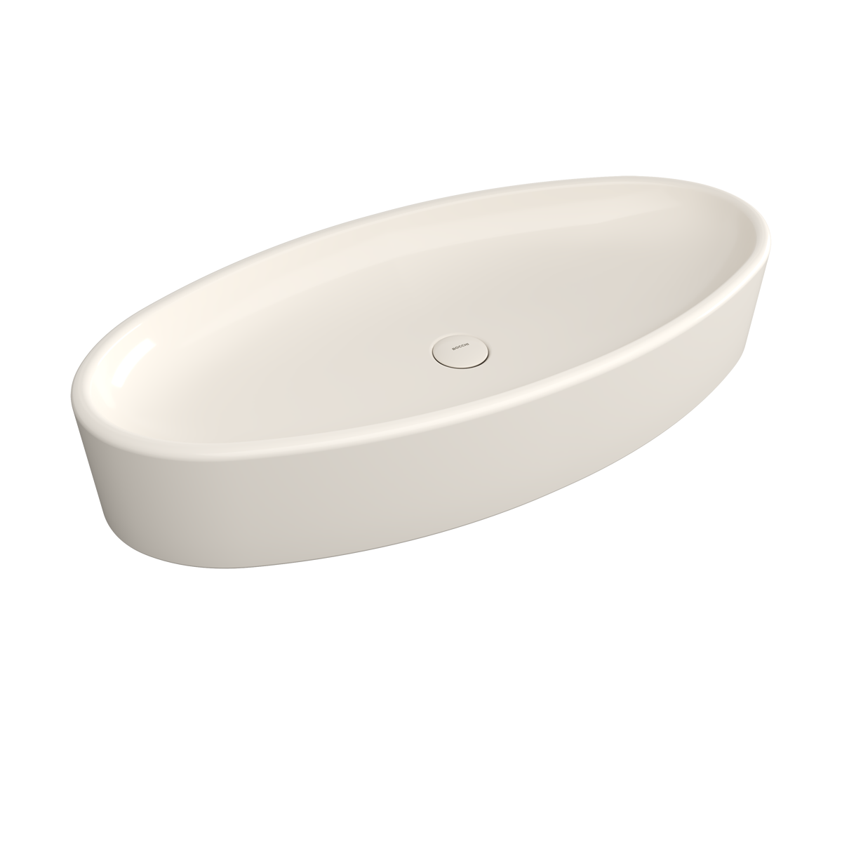 1014-014-0125 Bocchi Vessel Elips Çanak Lavabo 85 cm Parlak Bisküvi
