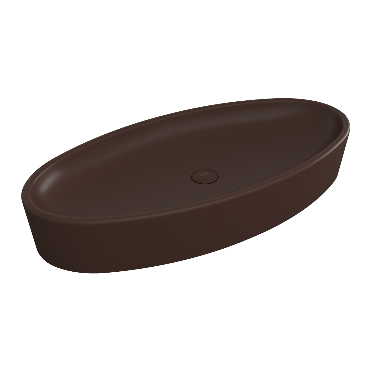 1014-025-0125 Bocchi Vessel Elips Çanak Lavabo 85 cm Mat Kahve