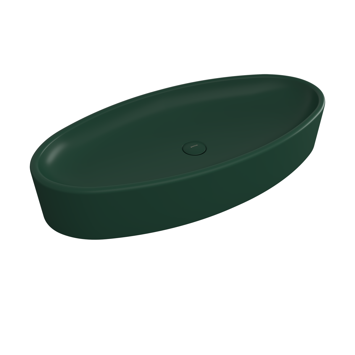 1014-027-0125 Bocchi Vessel Elips Çanak Lavabo 85 cm Mat Yeşil