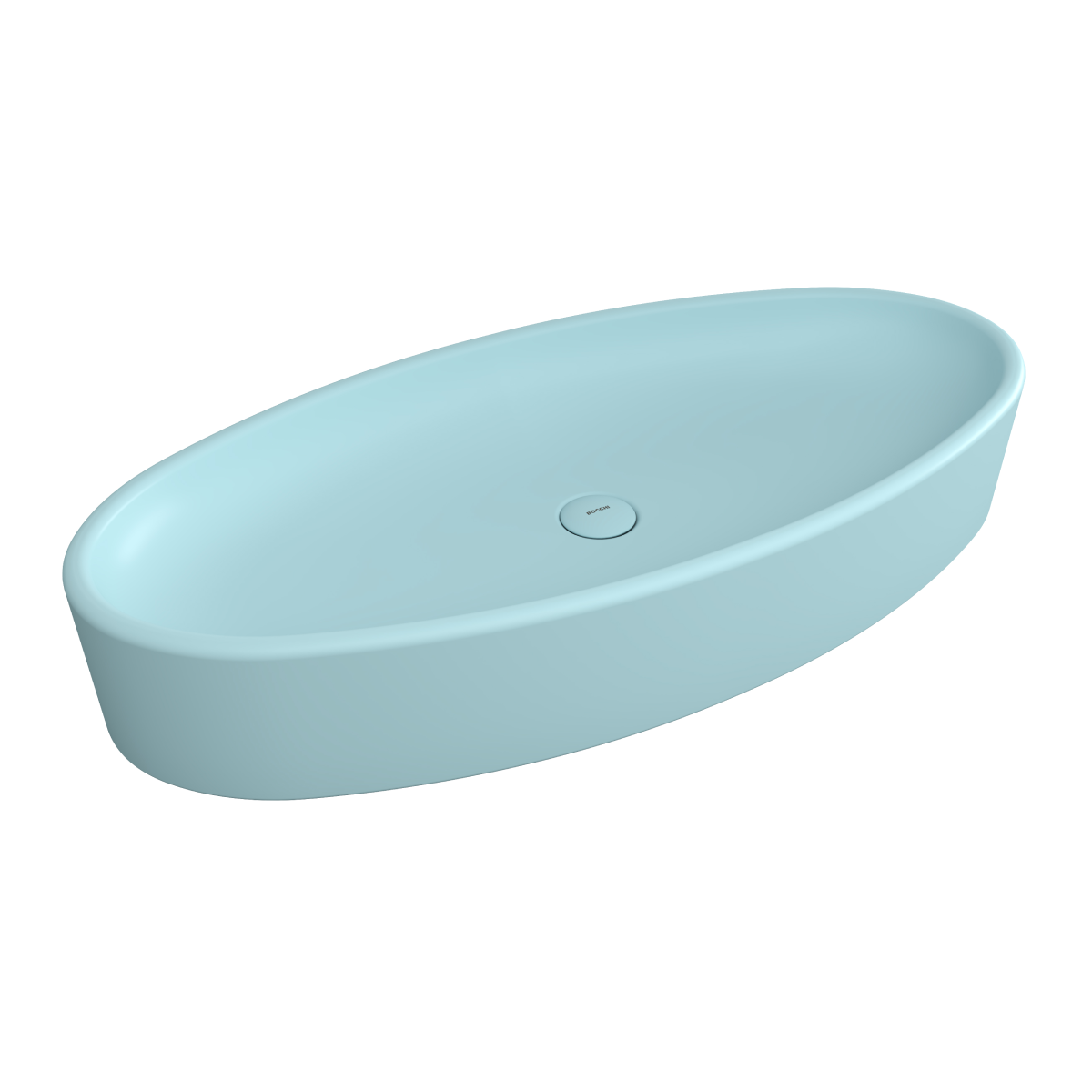 1014-029-0125 Bocchi Vessel Elips Çanak Lavabo 85 cm Mat Buz Mavisi