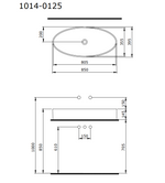Bocchi Vessel Elips Çanak Lavabo 85 cm Mat Yasemin