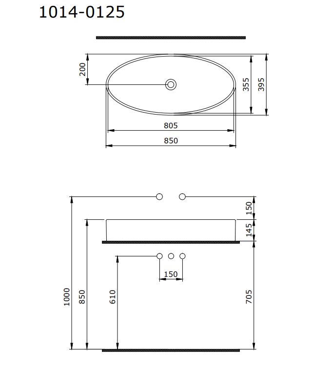 Bocchi Vessel Elips Çanak Lavabo 85 cm Mat Yasemin