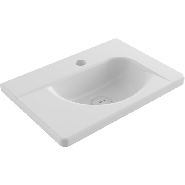 1015-001-0126 Bocchi Taormina Arch Parlak Beyaz 45 cm Etajerli Lavabo