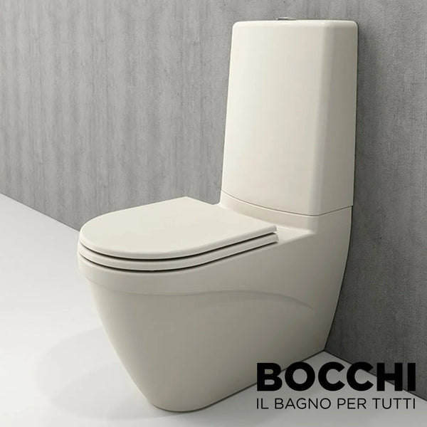 BOCCHI Taormina Pro Klozet Rezervuar Takımı, Parlak Bisküvi Klozet Kapağı Dahil