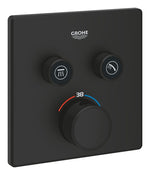 Grohe Grohtherm SmartControl Akış Kontrollü Ankastre Termostatik Banyo Bataryası (2 Yollu, Sıva Üstü Grubu), Hayalet Siyah - GROHE 102166KF00