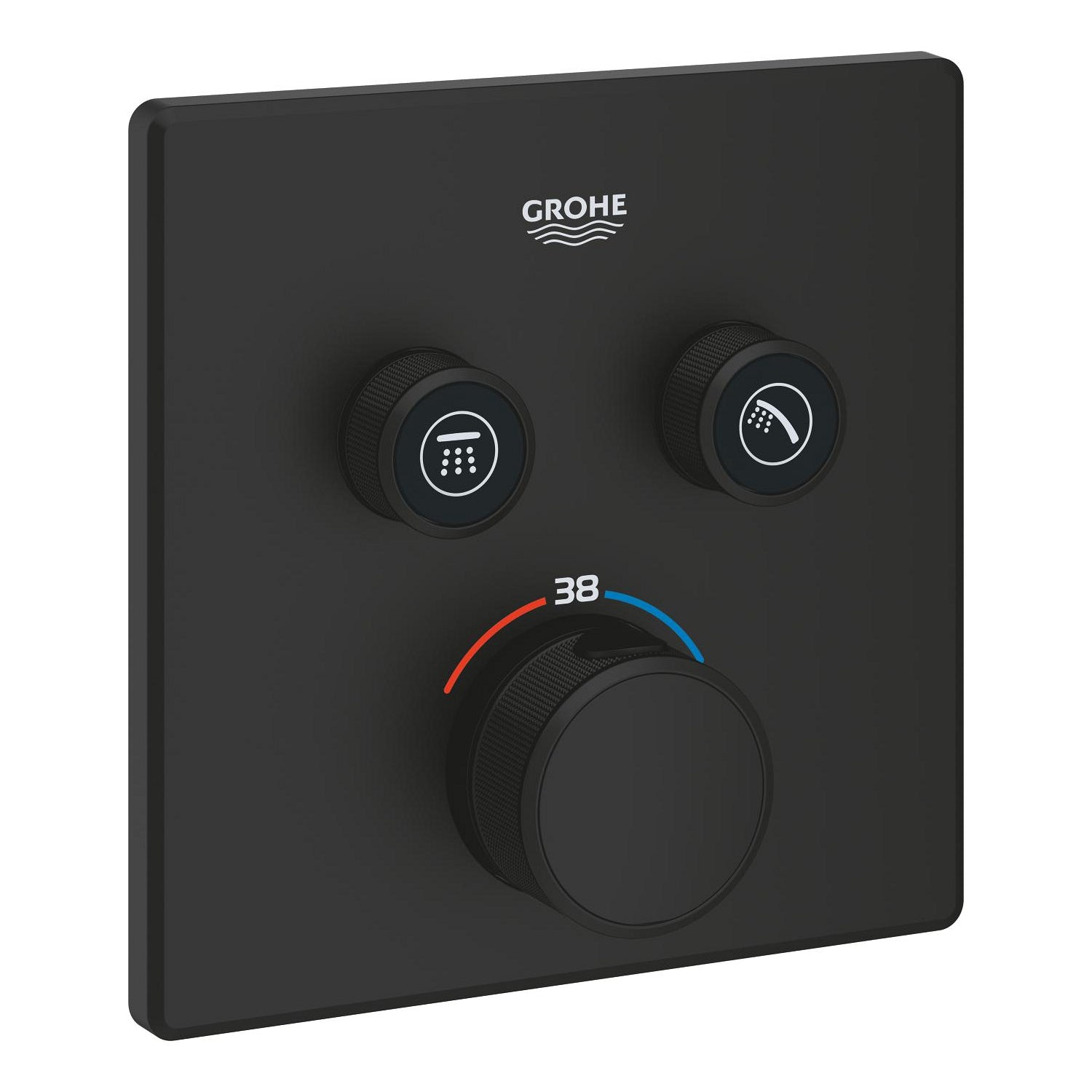 Grohe Grohtherm SmartControl Akış Kontrollü Ankastre Termostatik Banyo Bataryası (2 Yollu, Sıva Üstü Grubu), Hayalet Siyah - alternatif görünüm - GROHE 102166KF00