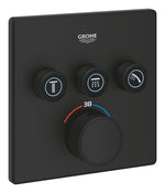 Grohe Grohtherm SmartControl Akış Kontrollü Ankastre Termostatik Banyo Bataryası (3 Yollu, Sıva Üstü Grubu), Hayalet Siyah - GROHE 102167KF00