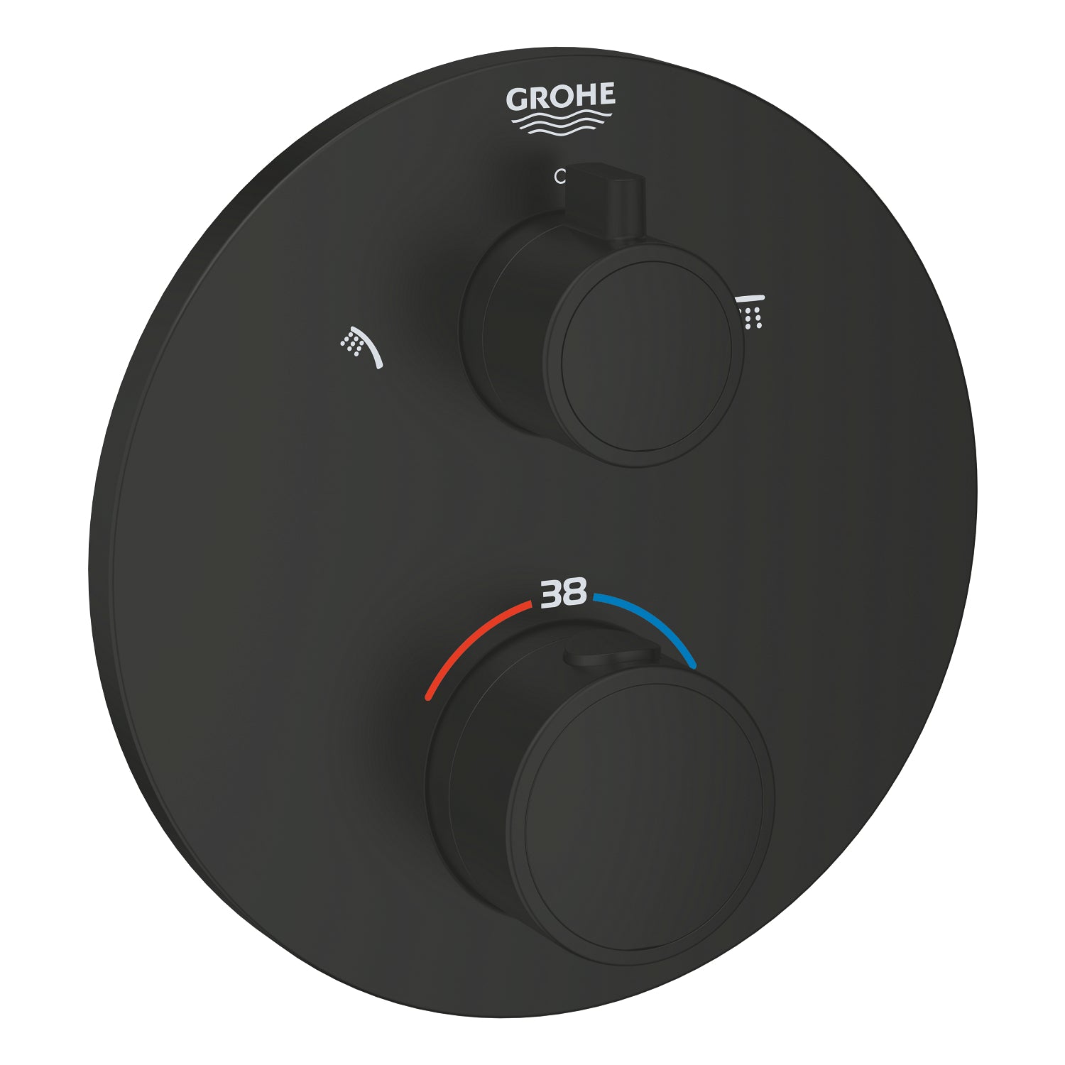 Grohe Grohtherm Termostatik Banyo/Duş Bataryası (Sıva Üstü Grubu), 2 Yollu, Mat Siyah - alternatif görünüm - GROHE 1022082430