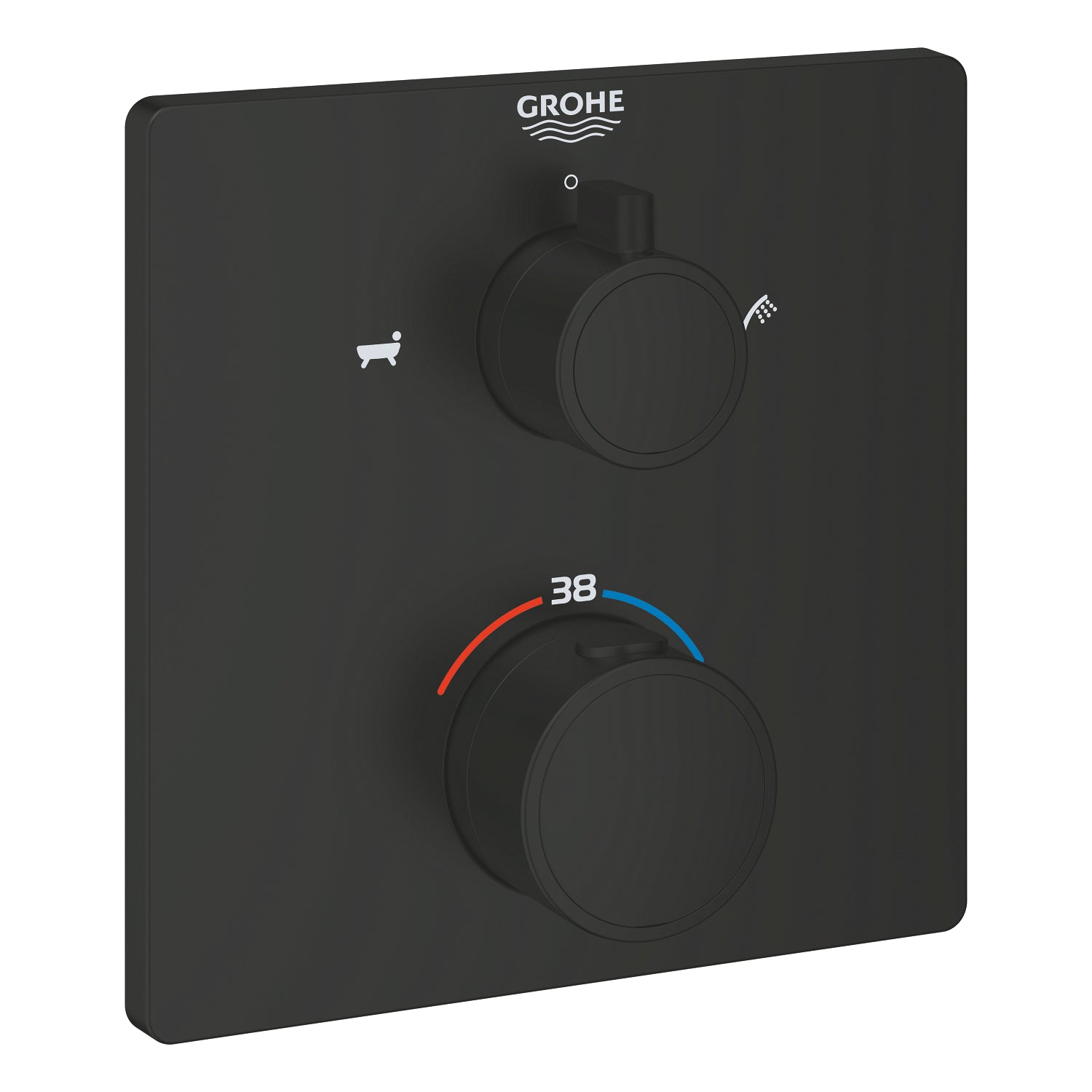 Grohe Grohtherm Termostatik Banyo/Duş Bataryası (Sıva Üstü Grubu), 2 Yollu, Mat Siyah - alternatif görünüm - GROHE 1022112430