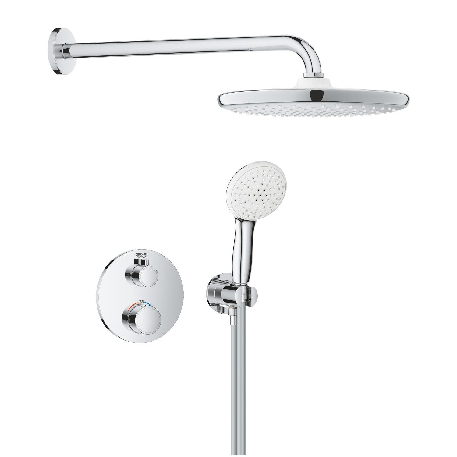 Grohe Grohtherm Termostatik Ankastre Banyo Bataryası, Tepe ve El Duşu Seti - alternatif görünüm - GROHE 1039960000