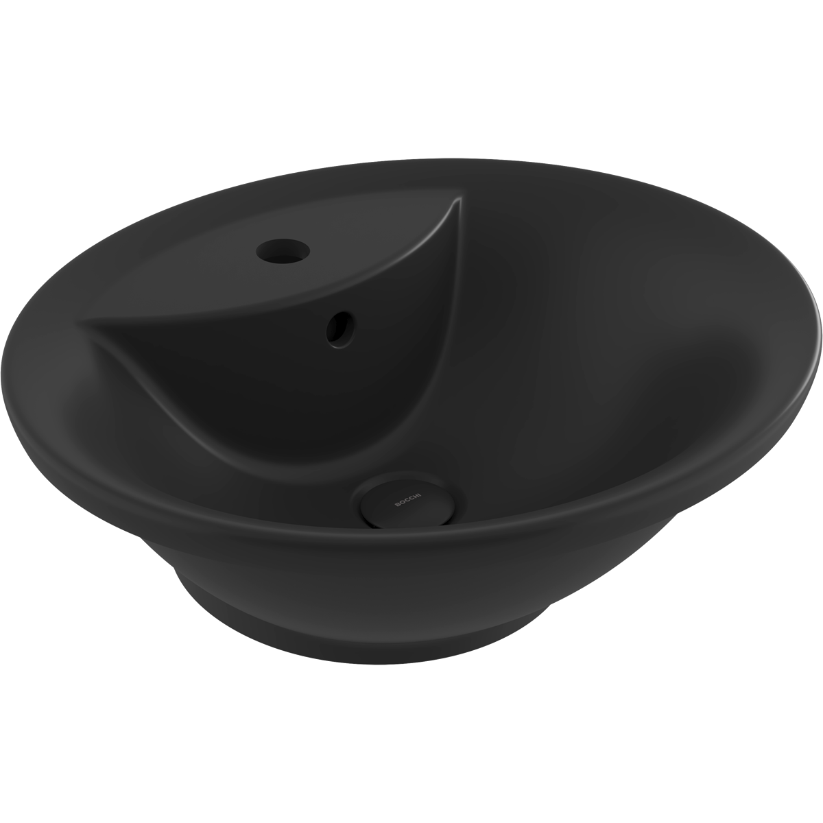 1046-005-0126 Bocchi Verona 50 cm Parlak Siyah Tezgah Üstü Lavabo