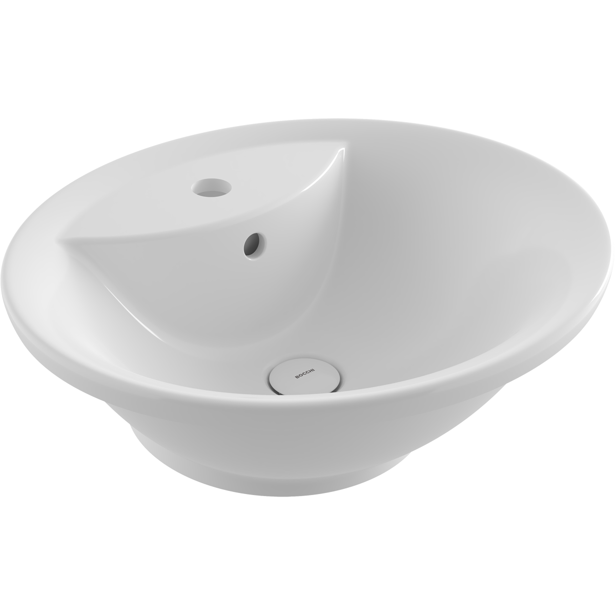 1046-061-0126 Bocchi Verona 50 cm Parlak Beyaz Tezgah Üstü Lavabo