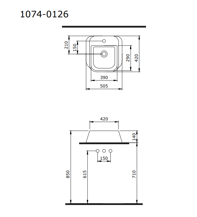 Bocchi Firenze Çanak Lavabo 50 cm Mat Buz Mavisi