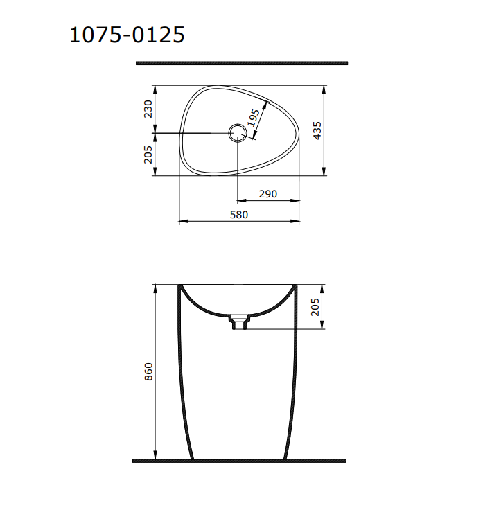 Bocchi Etna 58 cm Monoblok Lavabo Mat Beton