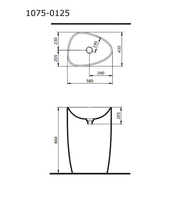 Bocchi Etna 58 cm Monoblok Lavabo Mat Antrasit