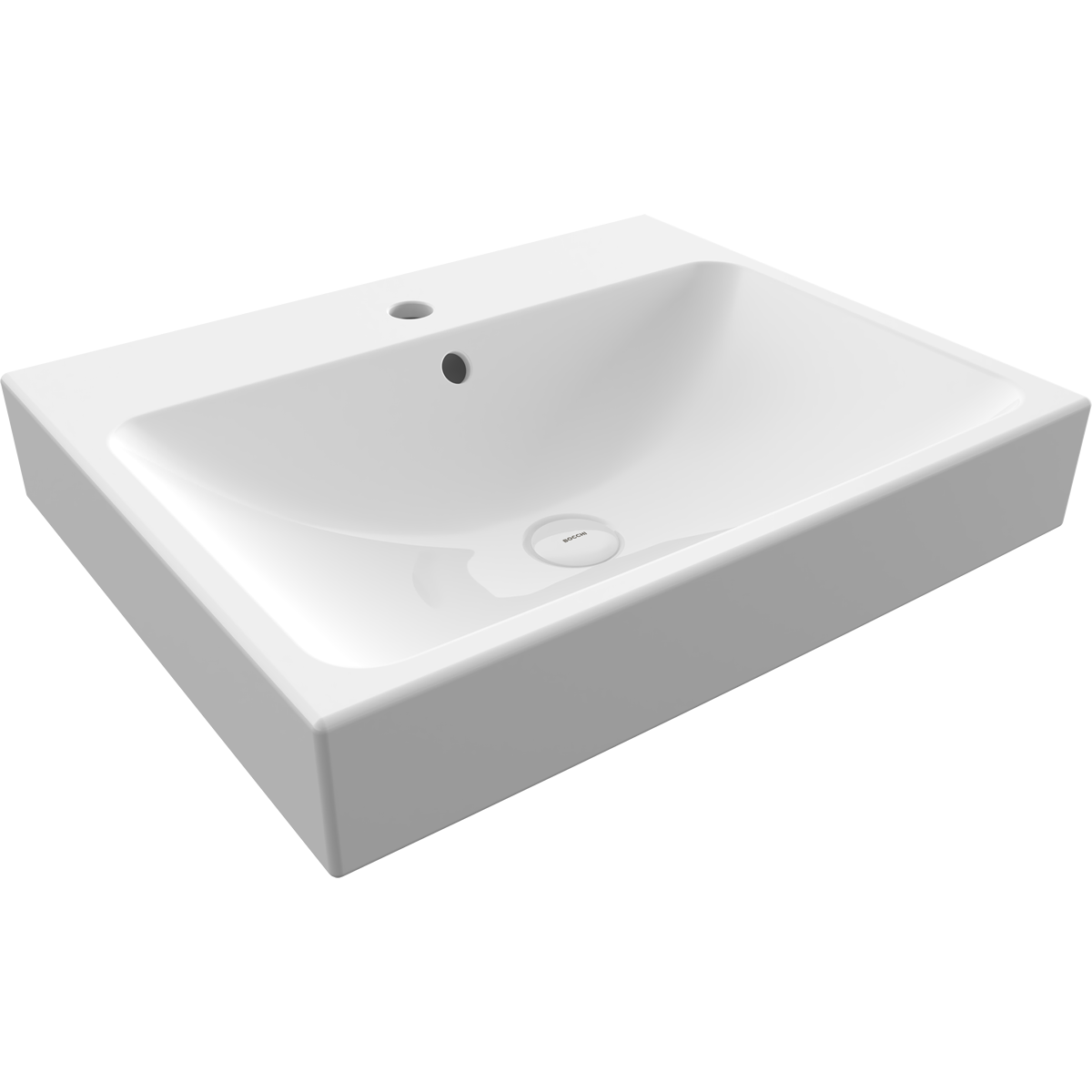 1077-001-0126 Bocchi Scala 60 cm Tezgah Üstü Lavabo Parlak Beyaz