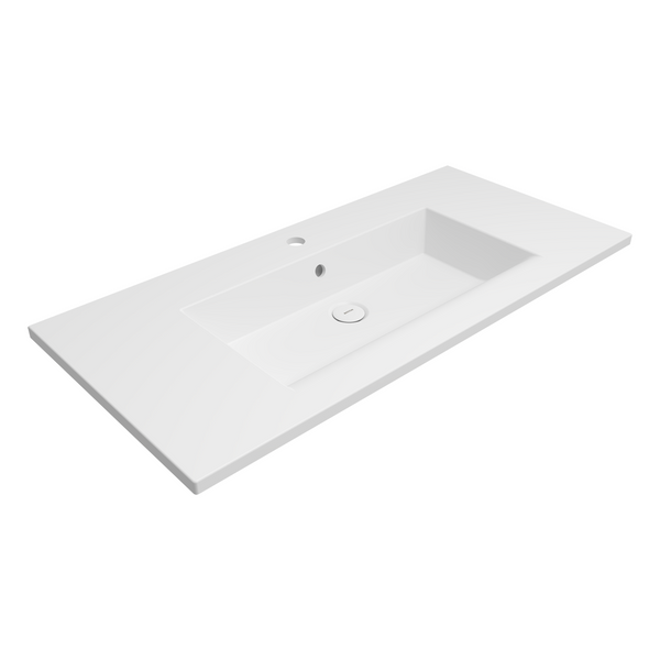 1105-002-0126 Bocchi Milano Mat Beyaz 100 cm Etajerli Lavabo