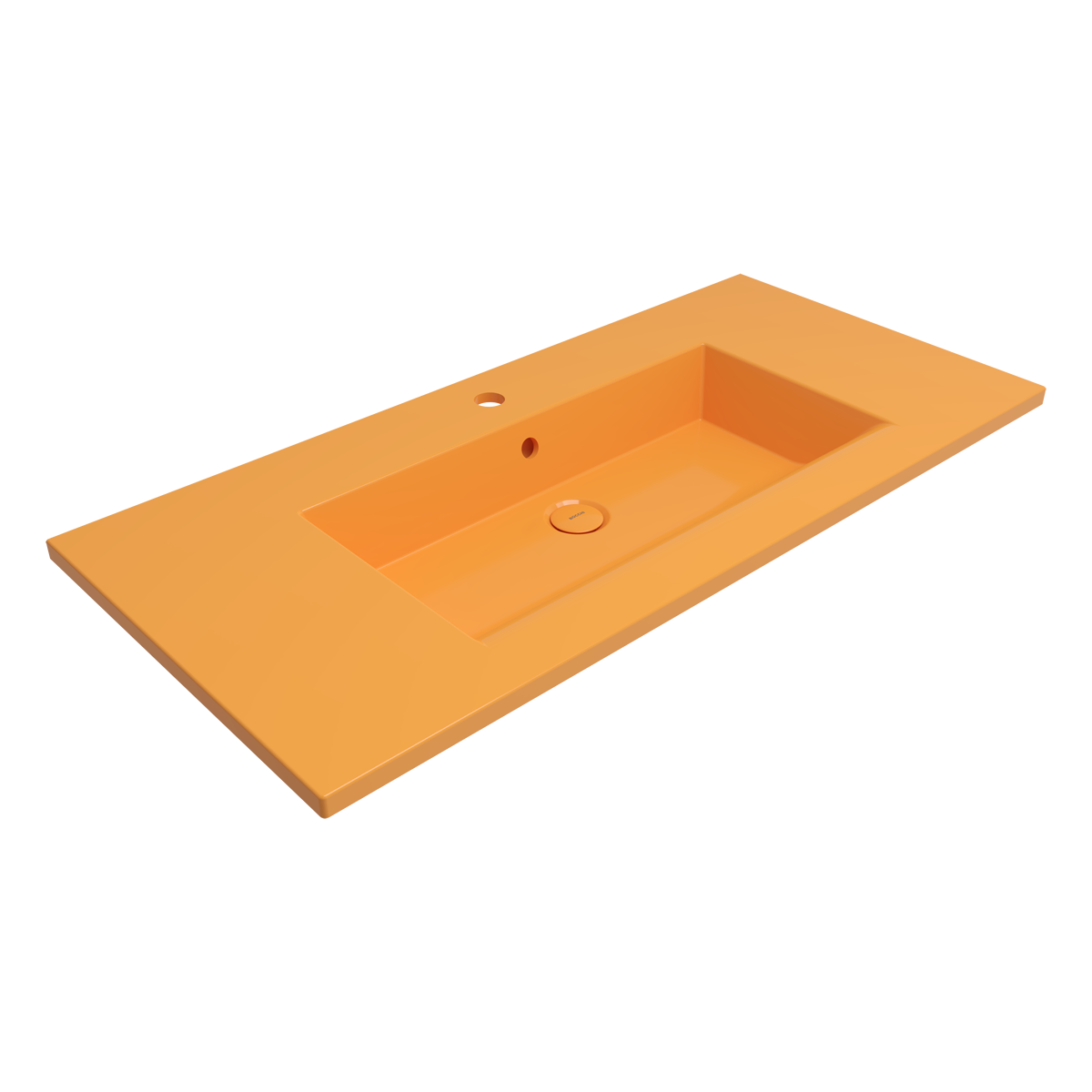 1105-021-0126 Bocchi Milano Etajerli Lavabo 100 cm Parlak Mandalina Sarısı