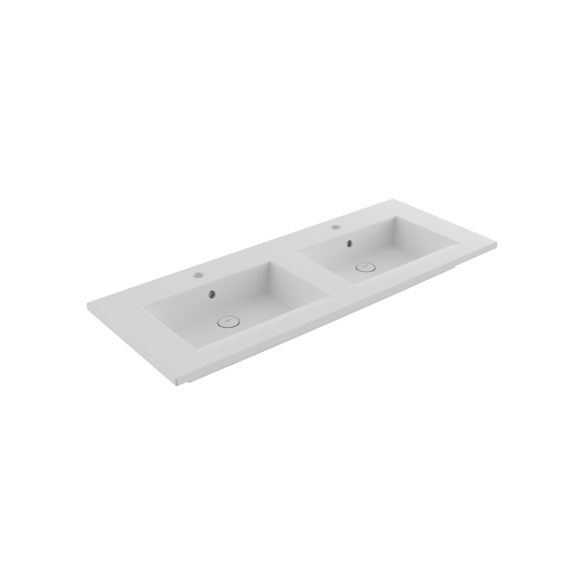 1111-002-0126 Bocchi Milano Çift Gözlü Lavabo 120 cm Mat Beyaz